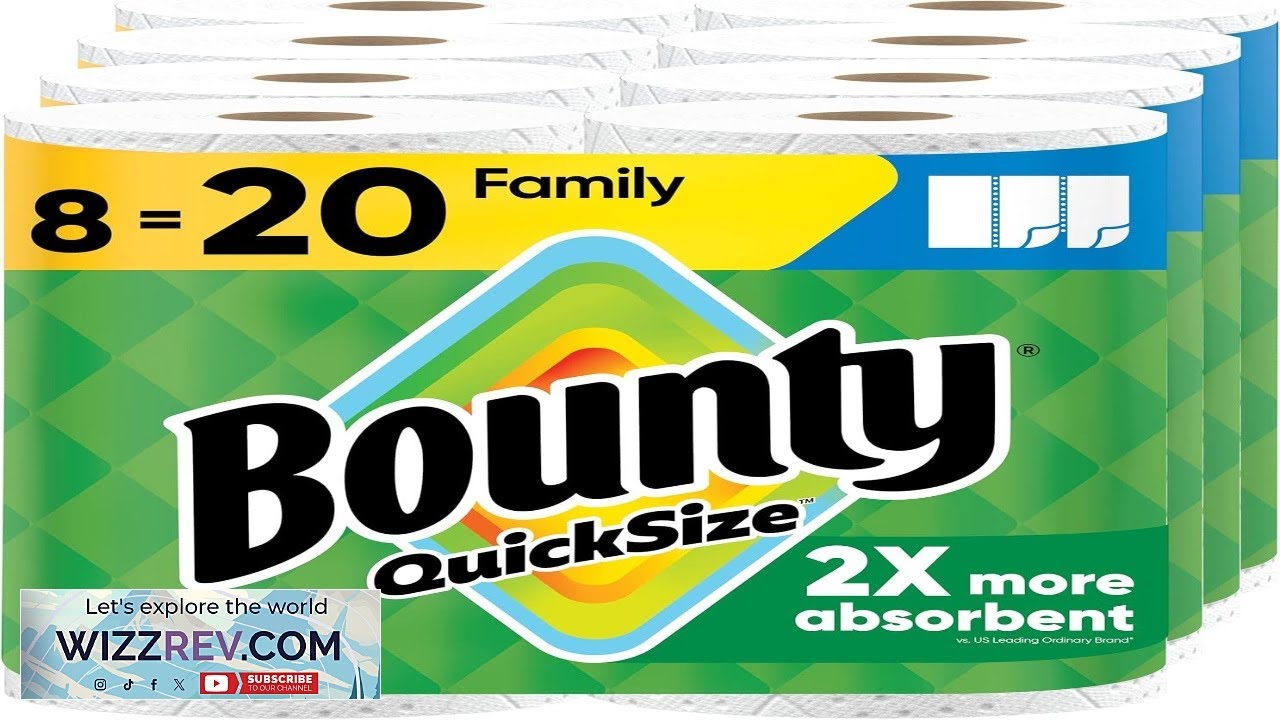 Bounty Quick Size Paper Towels White 8 Family Rolls