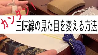 カンタン！スグ出来る！三味線の見た目を変える方法、胴掛けや音緒を取り替える方法