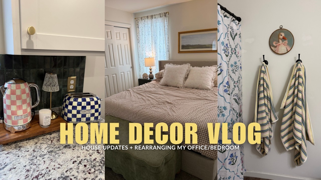 cozy at home vlog: redoing my office/bedroom, decorating + house updates