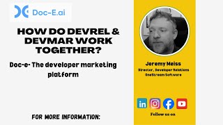 Jeremy Meiss - 2024 Developer Marketing vs. Developer Relations: Navigating the Shift!