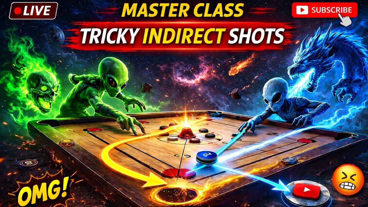 🦁🔥Awesome Masterclass Trickshots👽💥#Er Nilstar Yt Carrompool Live@ErNilstarGaming#subscribe
