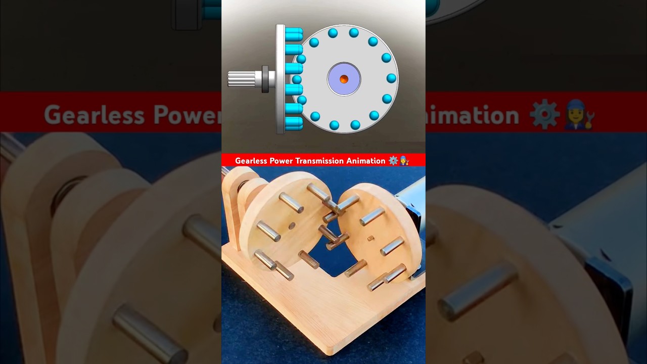 Gearless power transmission animation ⚙️👩‍🔧 