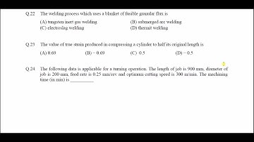 Mechanical gate previous year 2016 set 2 question 22