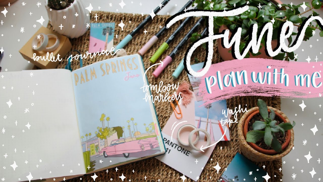 bullet journal PLAN WITH ME & flip through!! // june 2021