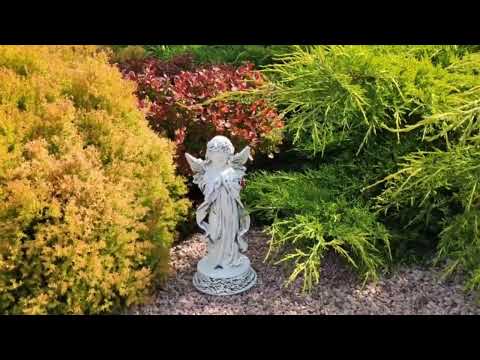 Ангел на підставці у віночку молиться світиться 32*15*12 см Гранд Презент СП528-4 св, видео 1