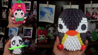 My 3d Origami Creations (hello Kitty, Domo, Anime Characters, And More!)