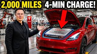 ELON MUSK ANNOUNCE NEW TESLA'S BATTERY STUNS THE INDUSTRY WITH 2000-MILE RANGE AND 4-MINUTE CHARGE!