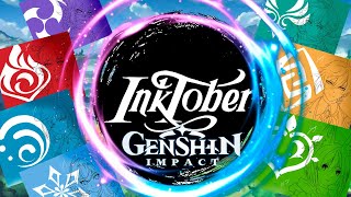Inktober Genshin Impact Day 1-7 @HampperArt77