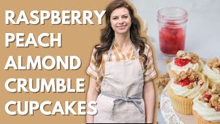 Magnolia Silos Baking Competition Recipe! Raspberry Peach Almond Crumble Cupcakes