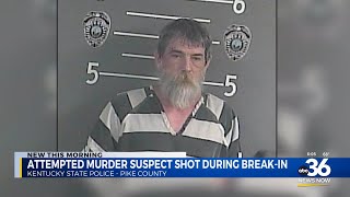 Attempted murder suspect shot during a break-in in Pike County