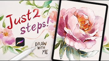 Easy 2-Step Flower Painting Technique in Procreate - Paint a Watercolor Rose with Me