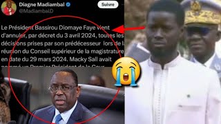 🚨Urgent : Le Président Diomaye vient d'annuler toutes les décisions prises par Macky Sall...