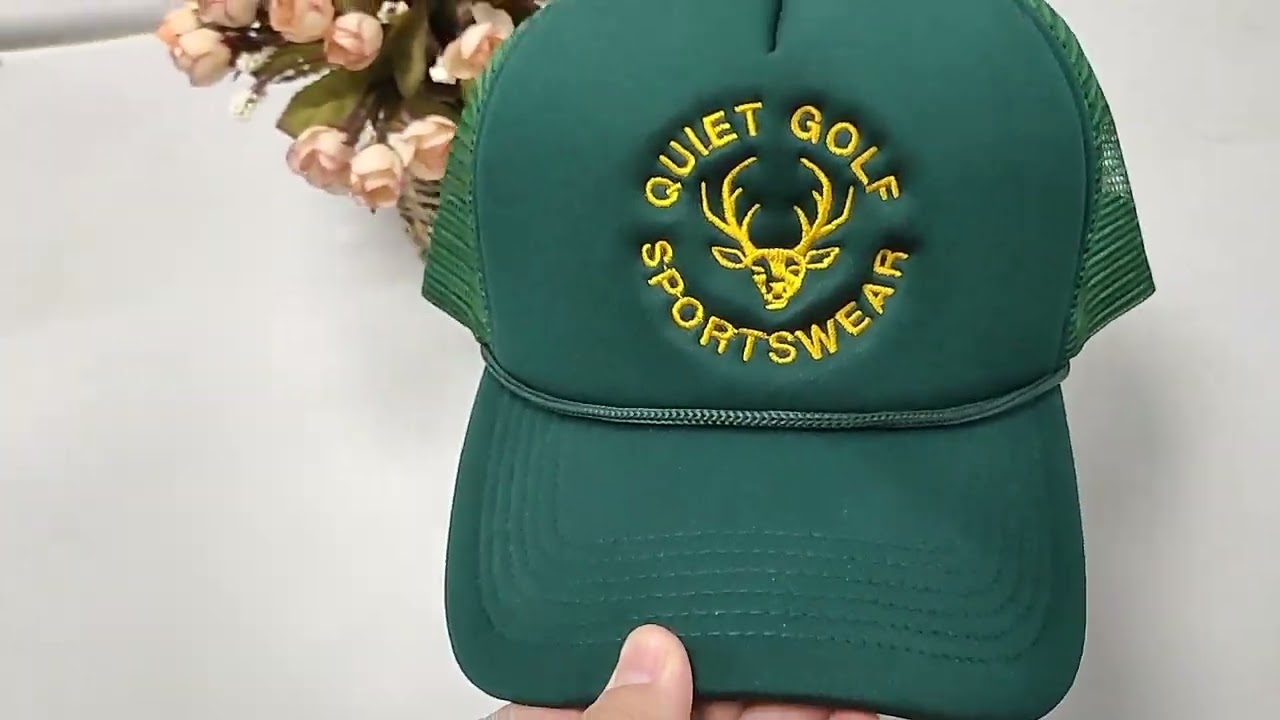 Trucker Hats Supplier Custom Foam Mesh Trucker Hat with Embroidered Logo Snapback Mesh Hats