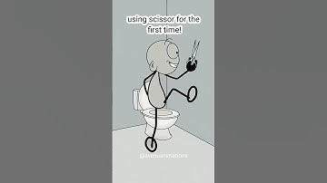 Using Scissors ✂️ For the First time hahhah #animation #funny #memes #comedy #cartoon #cute #shorts