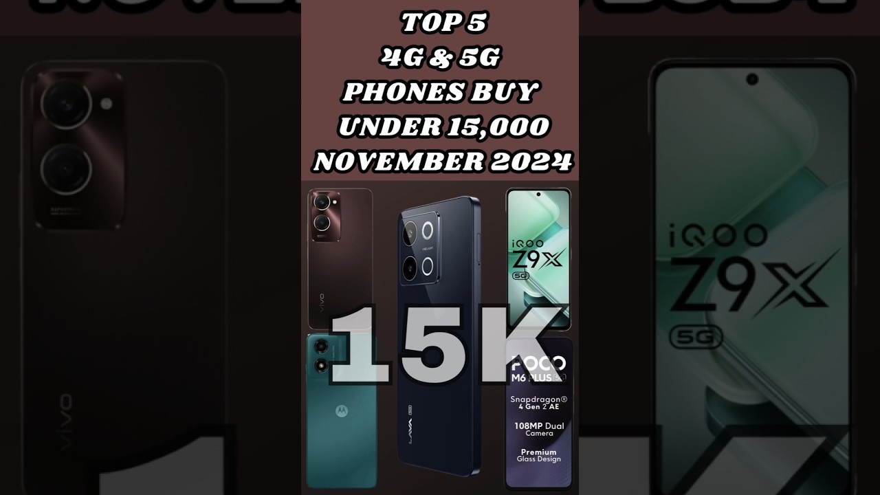 Top⚡️5 Best 4G & 5G Mobile Phones BUY Under 15,000 Rs November, 2024 INDIA | Launched New |