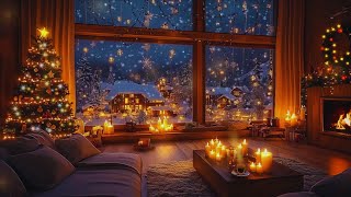 A Magical Christmas Snow Village Through the Window ✨ Relaxing Holiday Ambience 🎄