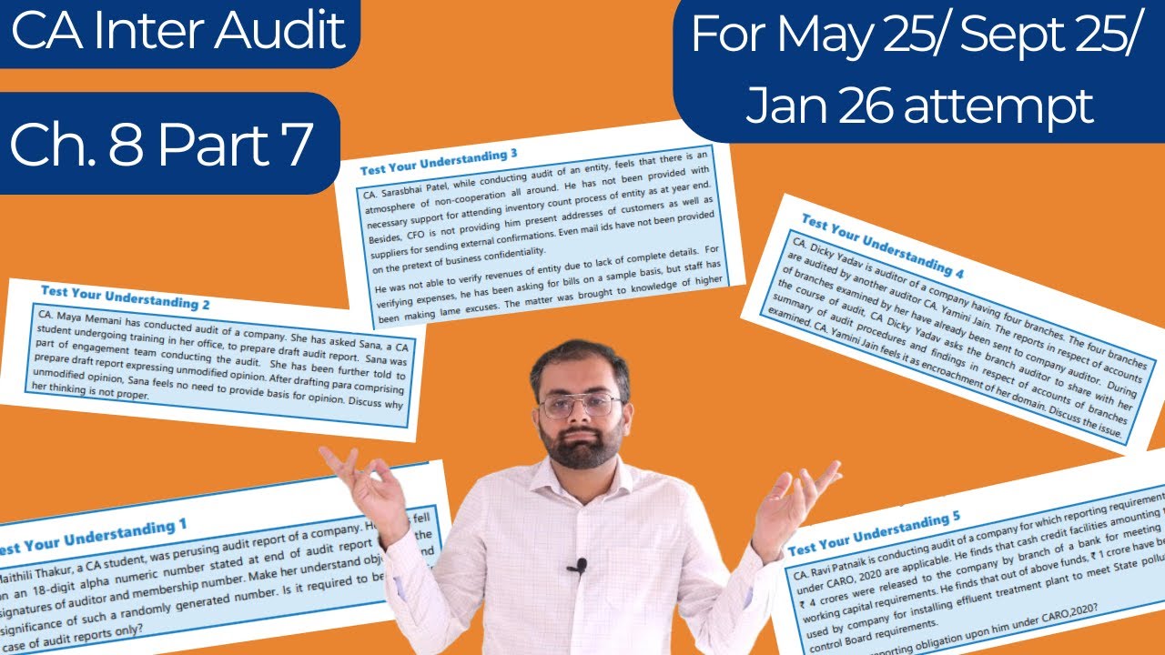 CA Inter Audit Ch. 8 Test Your Understanding | Part 7 | May 25/ Sept 25 ...