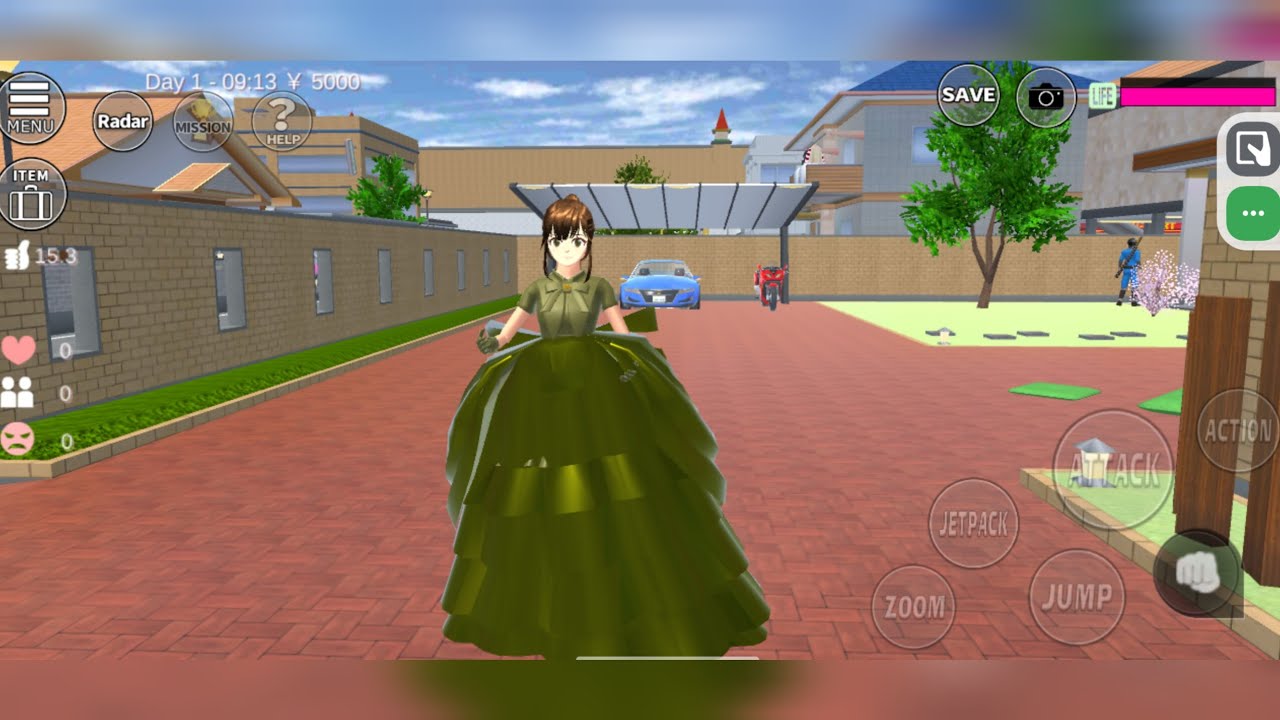 How to make Beautiful attractive beautiful green Gown 👗🤩 in Sakura Simulator ❤️🥳