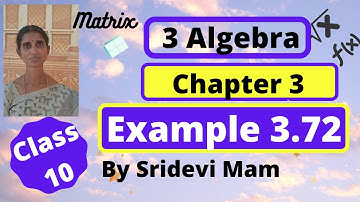 TN class 10 maths ch 3  Algebra example 3.72 matrix by Sridevi mam , 10th std