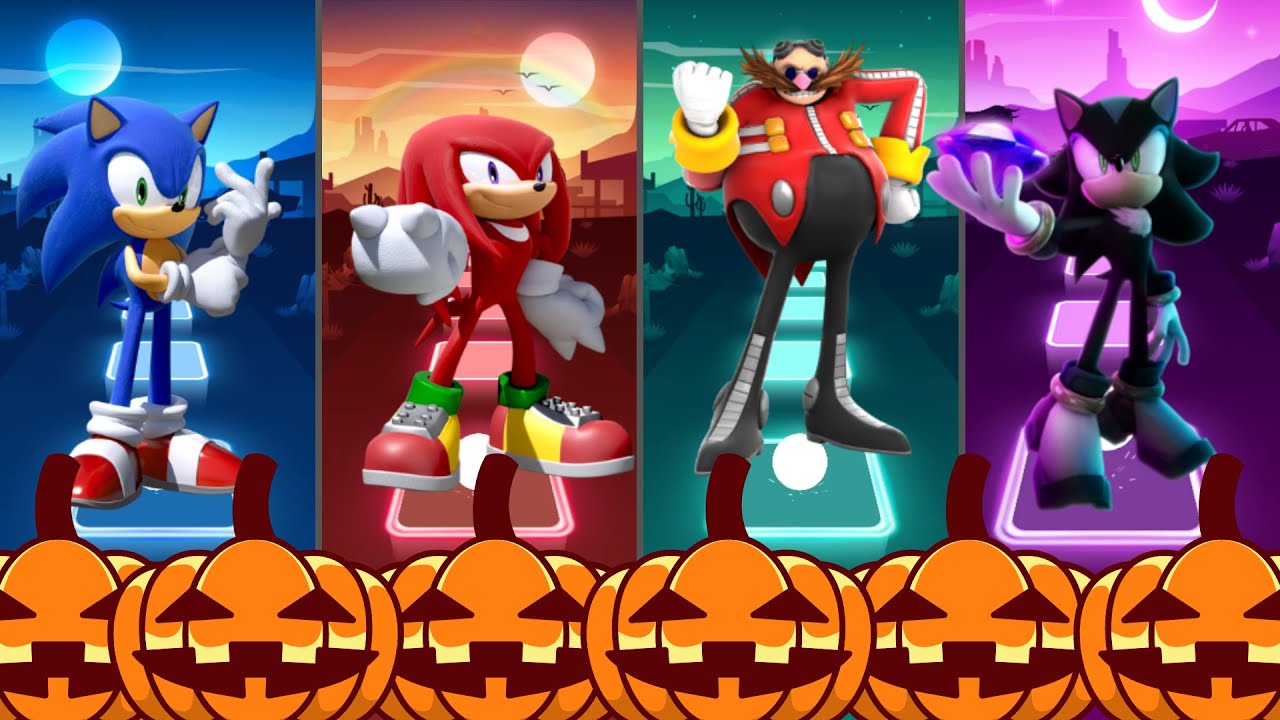 Halloween Party Edition Sonic the Hedgehog and Villains in Tiles Hop EDM Rush!!!