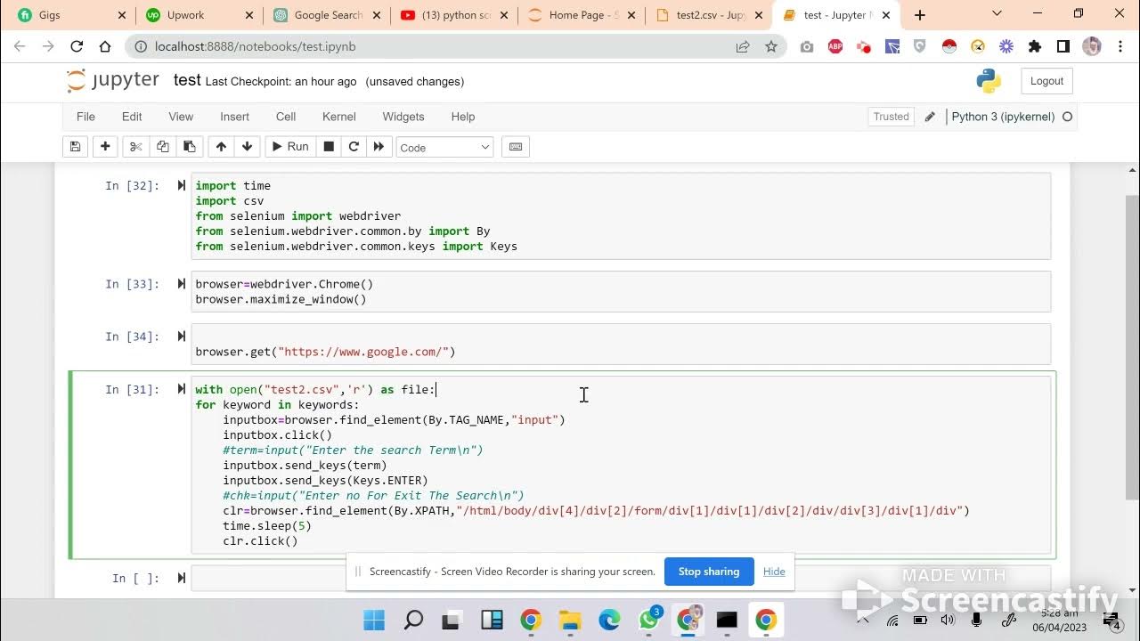 How to Search with CSV File on Google using Python with Selenium - YouTube