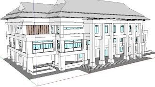 SketchUp 2013 Tutorials part 2/6: How to model 2nd floor and 3rd floor.