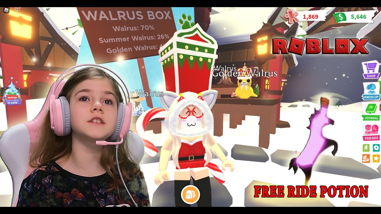 Alla ricerca di Golden Walrus Adopt me (free ride potion) YouTube