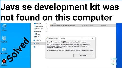 java se development kit was not found on this computer