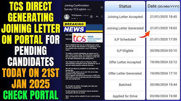 😱TCS BIGGEST CHANGES IN SENDING DIRECT JOINING LETTER ON PORTAL FIRST SENDING JOINING SURVEY THEN JL