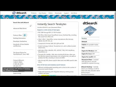 dtSearch – Text Retrieval / Full Text Search Engine Demo Video