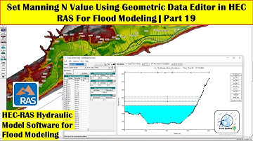 Set Manning N Value Using Geometric Data Editor in HEC RAS For Flood Modeling | Part 19
