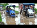 SONALIKA 60 RX AND EICHER 380 TRACTOR STUCK IN MUDDY ROAD