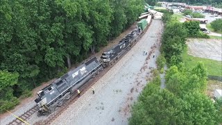 NS 211 Hits Truck Stuck on Tracks and Derails at the Museum in Duluth, GA