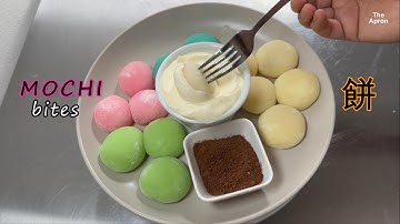 MOCHI in 10 min. One recipe different flavour. Just 5 ingredients only/ The apron / mochi bites