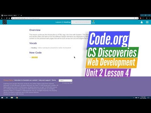 Heading Sizes - Web Development Lesson 4.1 - Code.org CS Discoveries