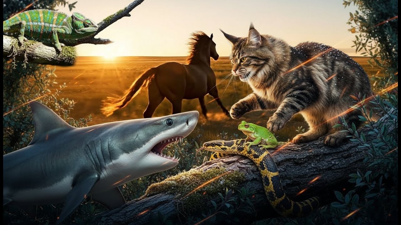 The Animal Kingdom Cute Farm Animals | Chameleon, Horse, Cat, Shark, Frog, Snake | EP 3