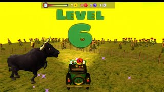 O terrível Touro Negro quebrou o trator agrícola \ Black Bull \ Jogo de touro furioso screenshot 2