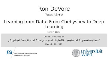 Ron DeVore - Learning from Data:  From Chebyshev to Deep Learning