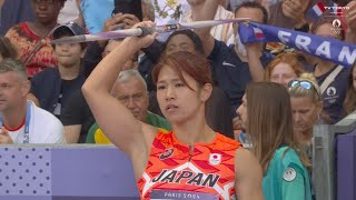 【陸上女子】斉藤真理菜 予選3投終了 予選1組10位「59m42」｜パリオリンピック 女子やり投げ予選 1組
