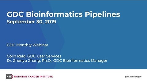 GDC Bioinformatics Pipelines – September 30, 2019 GDC Monthly Webinar