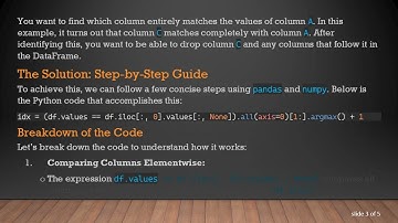 How to Find the Index of a Column in a DataFrame that Matches Another Column in Python pandas