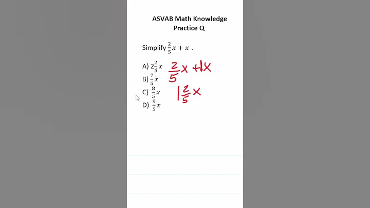 ASVAB/PiCAT Math Knowledge Practice Test Question: Combining Like Terms #acetheasvab w #grammarhero