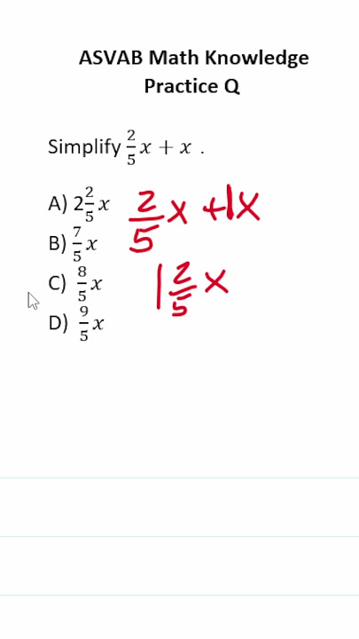 ASVAB/PiCAT Math Knowledge Practice Test Question: Combining Like Terms #acetheasvab w #grammarhero