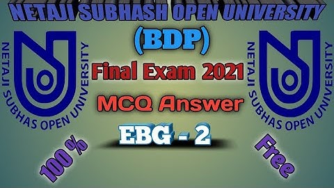 NSOU BDP Final Exam Answer 2021 EBG -2 Final exam answer