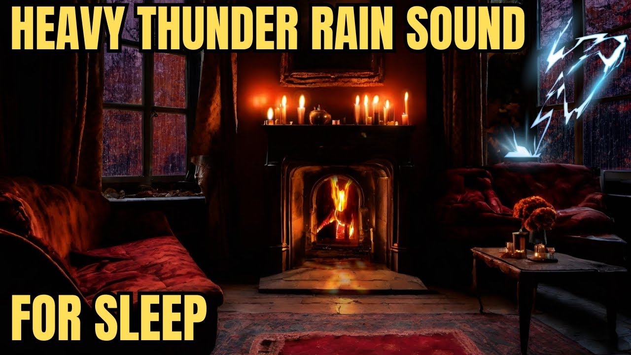 Power Of Thunder And Sound Of Rain Cozy Cabin Fireplace Ambiance For ...