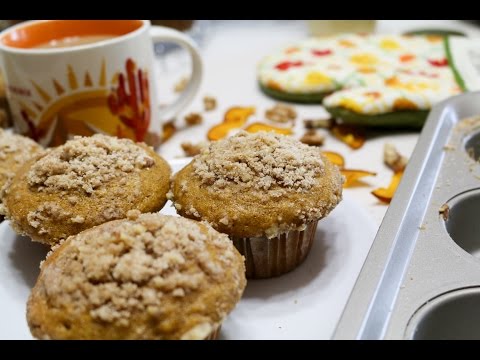 Pumpkin Muffins with Streusel Topping เค้กฟักทอง - Episode 35