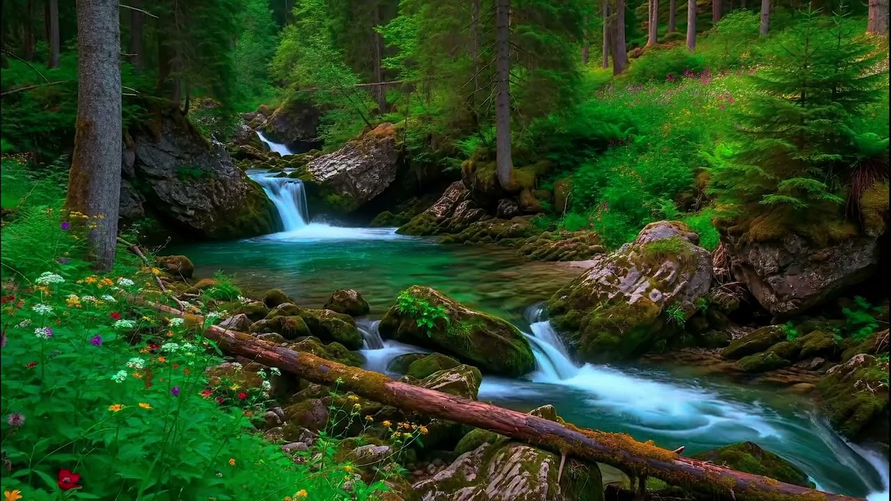 Melancholy Piano | Rain on River Ambience for Sad Days