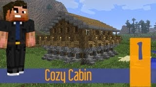 Minecraft - How to Build a Medieval Rustic Log Cabin House Tutorial Part 1