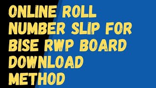 //BISE Rwp roll number slip download method// #biserwp #rollnumberslip #education #viral screenshot 5