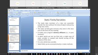 Static variable,methods in java Lecture 11 by Sharvali Sarnaik